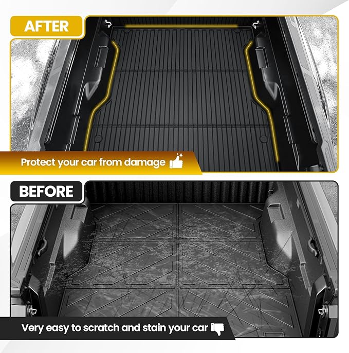 Truck Bed Mat for Toyota Tacoma 5FT 2024 2025 2026, All Weather Bed Liner for Tacoma Accessories, Heavy Duty Bed Mats, Car Accessories