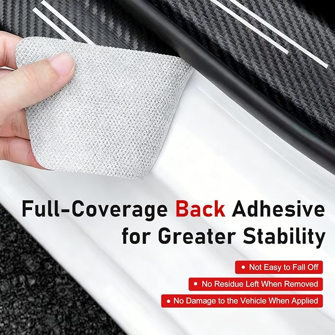 9 PCS Car Door Sill Protector, Carbon Fiber Rear Bumper Guard Strip, Leather Threshold Sticker, Anti-Scratch Auto Door Entry Guards Sill Protector, Universal for Most Vehicles (Black)