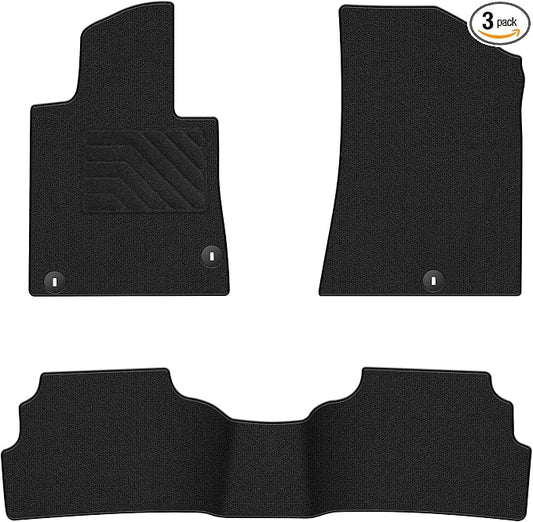 Carpet Floor Mats Fit for Kia K5 2021-2025 & for Hyundai Sonata 2020-2025, Custom Fit All Weather Anti-Slip Waterproof Floor Liners - 3pc