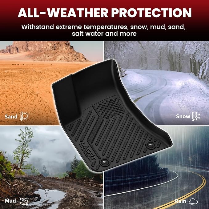 LASFIT Floor Mats & Trunk Mat for Dodge Charger 2011-2023 RWD, for Chrysler 300 2011-2023 RWD Without Subwoofer, All Weather TPE Custom Fit Car Mats Floor Liners Cargo Liner Cargo Mat Black