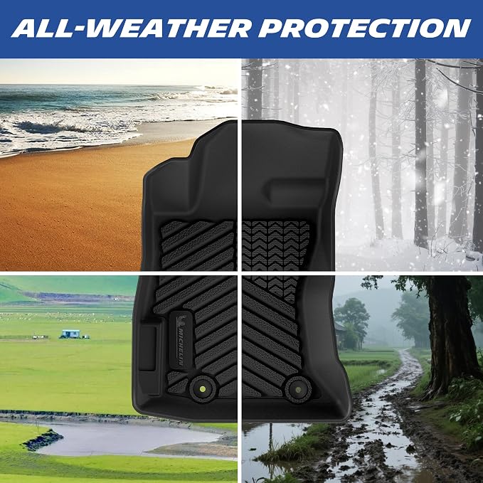Michelin Vehicle Mats for 2018-2023 Subaru Crosstrek/2017-2023 Impreza | Not Fit Hybrid Models, All-Weather TPE Floor Mats, Liner for Base/Limited/Premium/Sport 1st & 2nd Row, 3PCS, Premier