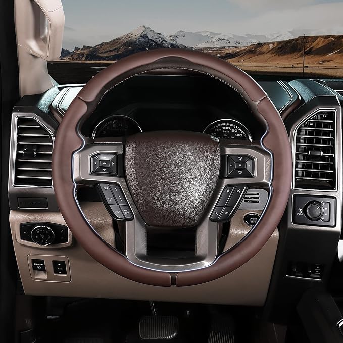 Steering Wheel Cover for Ford F150 2015-2020/ F250 2017-2022/ F350 2017-2022/ F450 2017-2022/ F550 2017-2022/ Ford Expedition 2018-2021 Steering Wheel Protector for Ford Steering Wheel Accessories