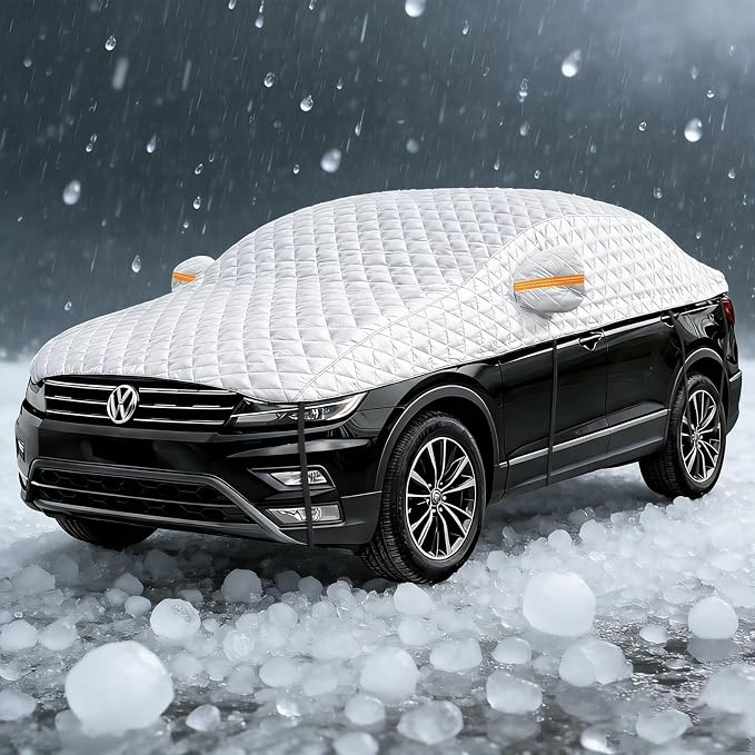 Hail Proof Car Cover for SUV, Heavy Duty Padded Car Cover for Hail Protection, Extra Thick Top Half Hail Car Cover, Size SUV M Fits SUV/Hatchback Under 185 inchs