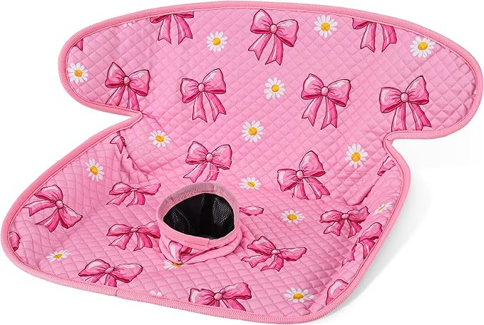 Piddle Pad Car Seat Liner, Waterproof Soft Car Seat Protector for Potty Training, (Pink Bow) | 360°leak-proof + non-slip | Fits car seats, strollers, high chairs |Toddler Travel | Pink Bow | Machine washable