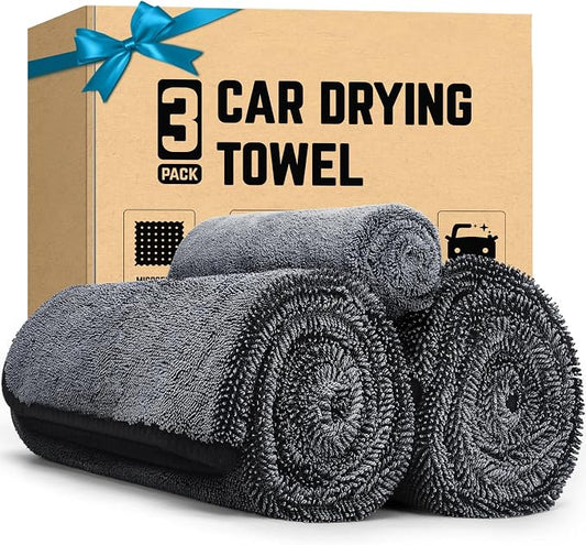 SMINDER 2-Pack Microfiber Towels for Cars 36"x24", Extra Large Ultra Absorbent Car Wash Drying Towels Detailing Supplies for SUVs and Trucks, No Streaks, Spots or Scratches