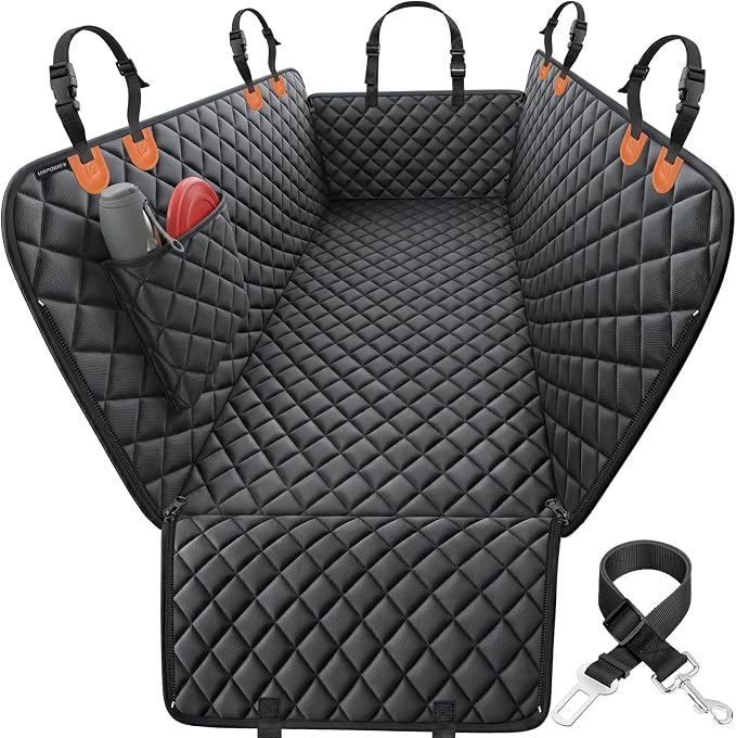 URPOWER Dog Car Seat Cover for Pets 100% Waterproof Seat Cover Hammock 600D Heavy Duty Scratch Proof Nonslip Durable Soft Back Seat Covers for Full Size Trucks