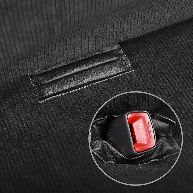 Leader Accessories Bench Seat Cover for Full Size Pickup Trucks, Black | Solid Bench Seat Cover for Pickup SUVs, Heavy-Duty Woven Fabric Protect Dirt, Stains, Universal Fits Ford, Chevrolet, Dodge