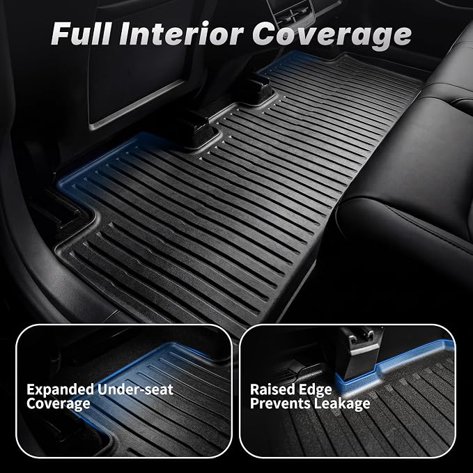 OEDRO Tesla Model Y Juniper Floor Mats 2025 2026 Custom Fit All-Weather TPE Model Y Performance/Premium Back Seat Protector, Cargo Liner, Trunk & Interior Model Y Accessories