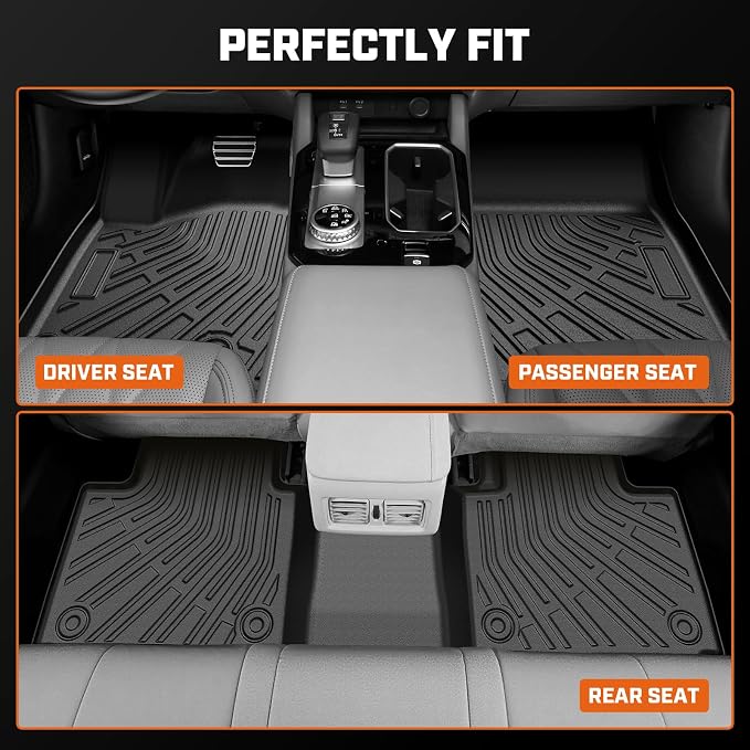 Mixsuper Outlander Floor mats-Floor mat for Mitsubishi Outlander 2022-2025 (Not phev or Sport),All Weather TPE Rubber Floor Liners Protection for Outlander Accessories,3 Row Anti-Slip Car Mats, Black