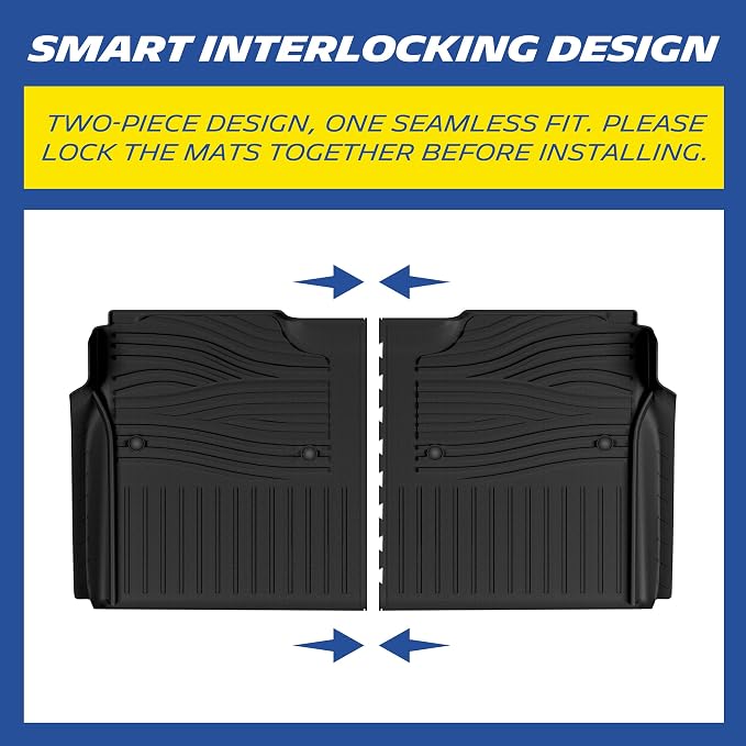 Michelin Vehicle Mats, All-Weather TPE Custom Fit Liner for 2015-2026 Ford F150/2022-2025 Lightning SuperCrew (2nd Row w/o Fold Flat Storage) Bucket Seat Carpet Floor, Elite