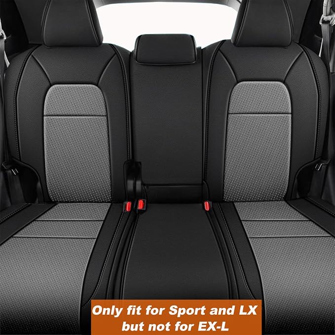 AOMSAZTO Custom Fit Seat Covers for Honda HRV Sport,LX 2023 2024 2025 2026 | Full Set WaterProof Airbag Compatible Faux Leather Black&Gray