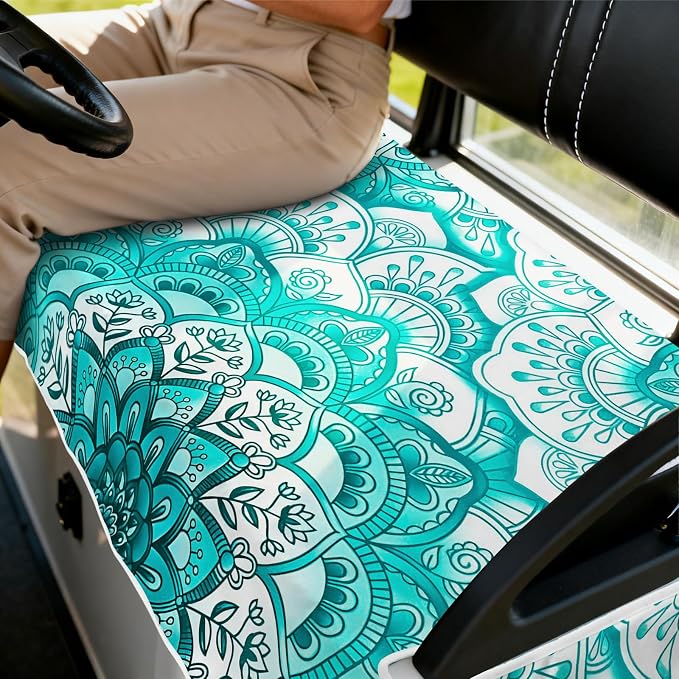 Golf Cart Seat Covers Club Car Golf Cart Accessories for Men Women Golf Carts Seat Towel Blanket 2-Seat Golf Cart Decorations
