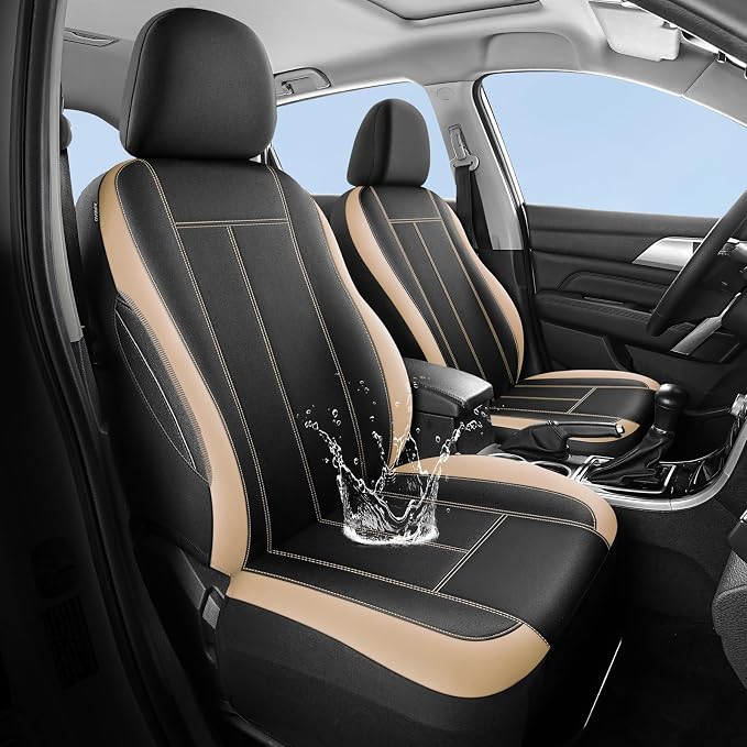 HChengkikz Full Set Neoprene Waterproof Car Seat Covers, Seat Protectors | Water Resistant Seat Protectors, Airbag Compatible, Universal Fit for Sedans, SUVs, Trucks, Vans