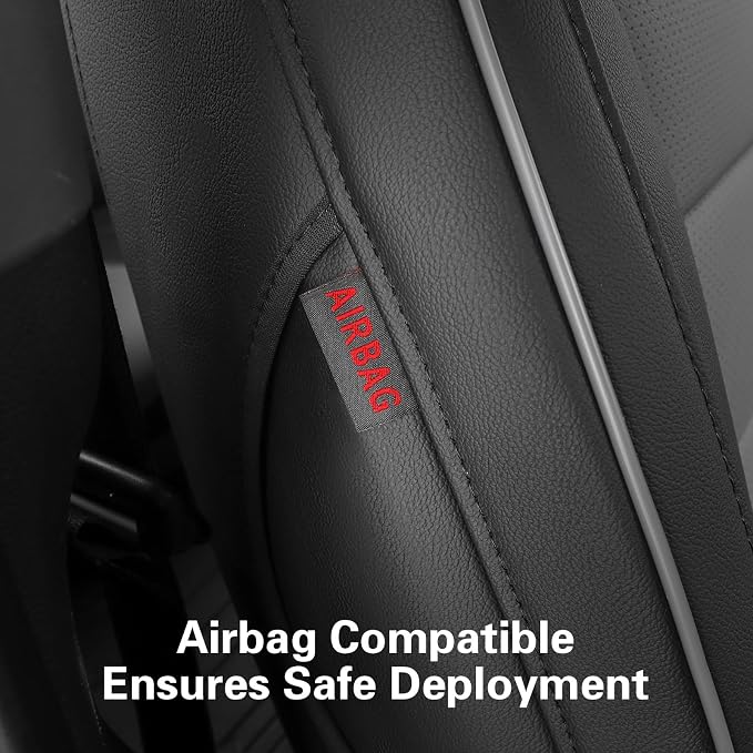 EKR Silverado Seat Covers Custom Fit for (Crew Cab) 2019-2026 Chevrolet Silverado 1500/1500 Limited/HD 2500/3500, Rear Row W/No Armrest,Faux Leather(Black/Gray)