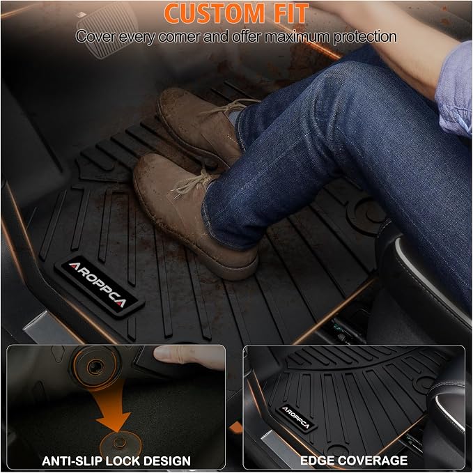 All Weather Car Floor Mats for 2025 2026 Nissan Armada/Infiniti QX80 8 Seats, TPE Rubber Floor Liners Anti-Slip Full Set Automotive Mats for 2025 2026 Nissan Armada Accessories