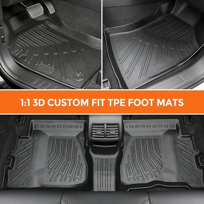 Floor Mats for Toyota Tacoma Xtracab 1995-2004 | Heavy Duty TPE All Weather Protection, Waterproof Non-Slip Black Car Liners (Two-Row Floor Mats)