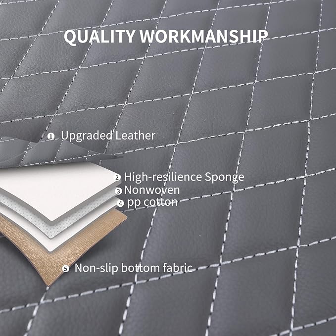 HChengkikz Car Seat Cover, Leather, Waterproof (Gray) | Breathable, PU Premium, Airbag Compatible, Universal Fit for Most Cars Sedans SUVs Vans and Trucks