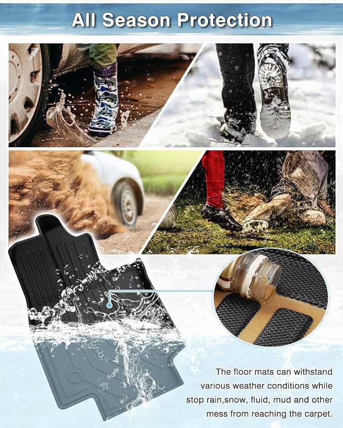 Mixsuper Forester Floor mats-Floor mat for Subaru Forester 2014 2015 2016 2017 2018,All Weather TPE Rubber Floor Liners Protection for Forester Accessories,2 Row Anti-Slip Car Mats, Black