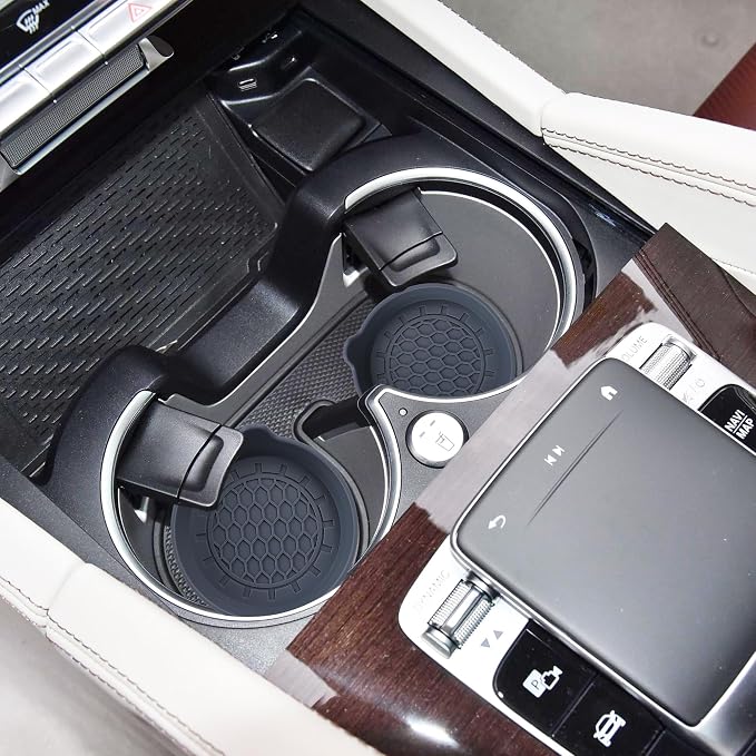 Amooca Automotive Cup Holders Universal Car Cup Coaster Waterproof Non-Slip Sift-Proof Spill Holder Car Interior Accessories 4 Pack Grey