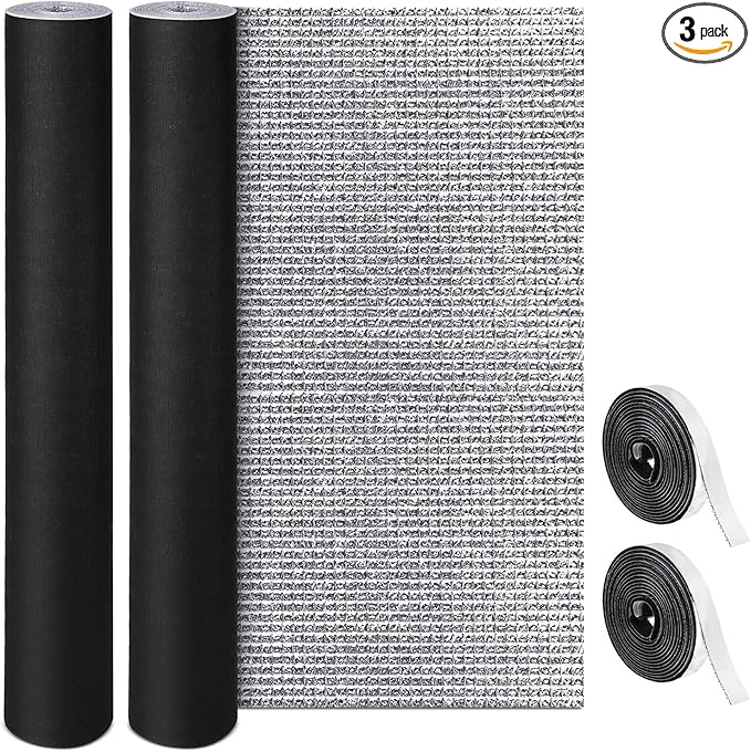 Frienda Rv Window Reflective Insulation Roll 39.4inchx13ft Double Aluminum Foil Heat Bubble Thermal Window Shade Door Cover Blackout for Garage Roof Travel Camper Skylight Shield