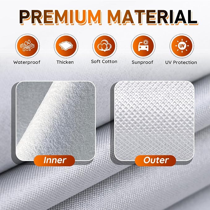 Half Car Cover for SUV, Sunroof Cover for Snow with Cotton, Hail Protector Car Cover Waterproof All Weather for Snow, Sun, Rain, Dust, UV Protection Fit SUV M