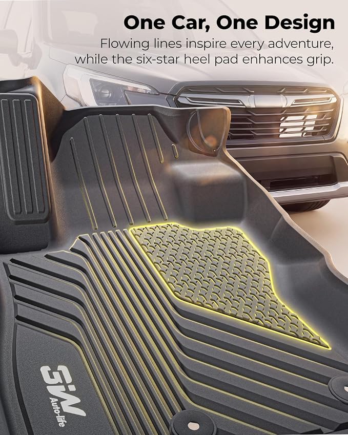 3W Floor Mats for Subaru Forester 2026 2025 (Gas & 2026 Wilderness only) | 3PCS, All Weather Non-toxic TPE Custom Fit 2026 2025 Subaru Forester , Car Accessories，1st-2nd Row Floor Mats