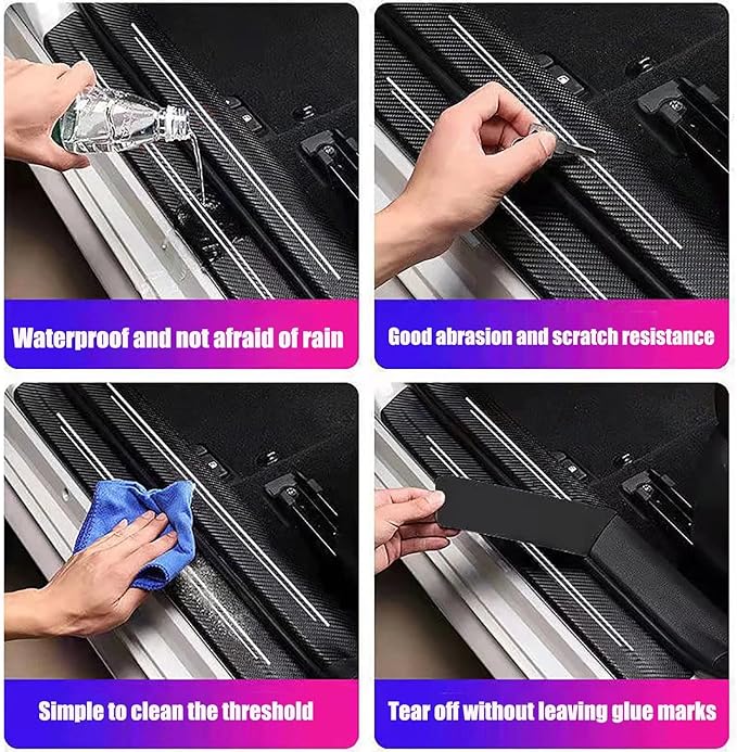 Door sill Protector,Door sill Scratch Protection (Suitable for Most car Models),Anti-Scratch Protection Strips（9PC）