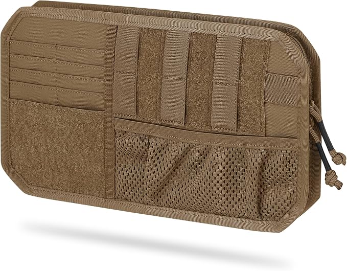 Car Sun Visor Organizer, Tactical Sunvisor Organizers Storage Covers for Trucks, Molle Panel with Pockets Zipper Visor Storage Pouch Accessories, Fits Most Vehicles, SUVs & Jeeps (CB)