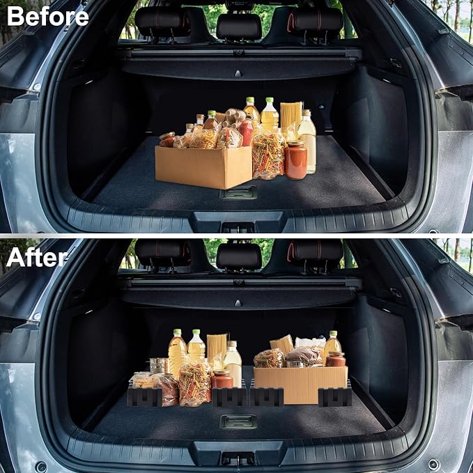 YOFIT Multipurpose Cargo Organizer Blocks Car Trunk Storage Organizer Blocks, Should Be Used with Wool Trunk's Carpet for Car/Truck/SUV/Van, Set of 4