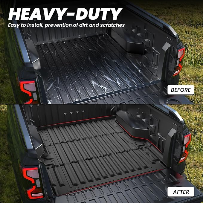 LASFIT Bed Mat for Ford Ranger 2026 2025 2024 5.0ft Truck Bed All Weather TPE Bed Liner Easy Clean Durable,Not Fit for Drop in Bedlienr