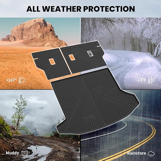LASFIT Trunk Mat with Backrest Mat for Chevrolet Chevy Equinox/GMC Terrain 2025 2026 2027 (Only for Fuel, Not Fit EV), All Weather TPE Custom Fit Cargo Mat Trunk Liner with Backrest Mat