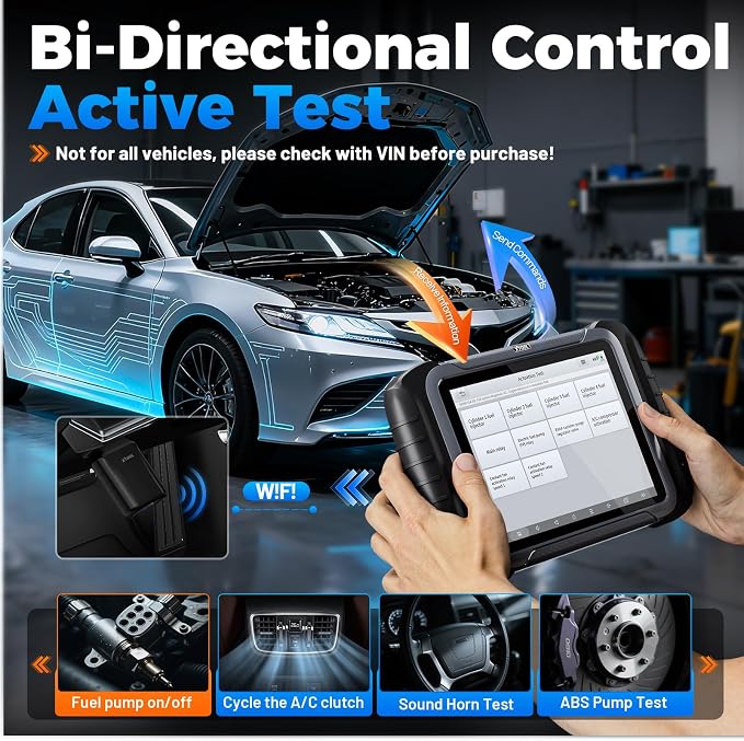 XTOOL D8W Wireless Bidirectional Scan Tool, AI-Assisted OBD2 Scanner with Topology, 3-Year Updates, ECU C0ding, PMI, 42+ Resets, Full Diagnostic Scanner for Car, Crankshaft Relearn, FCA/CAN FD/DoIP