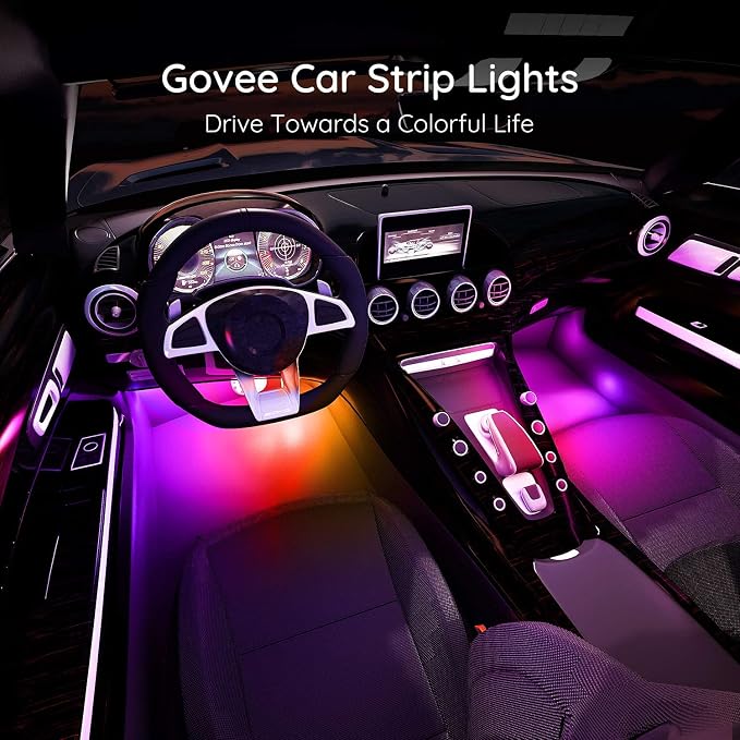 Govee Car Lights, RGBIC, Smart Interior Car Lights, APP&Remote Control | 72 LED Lights, for Decor, DIY Mode and Multiple Scene Options, 2 Lines Design