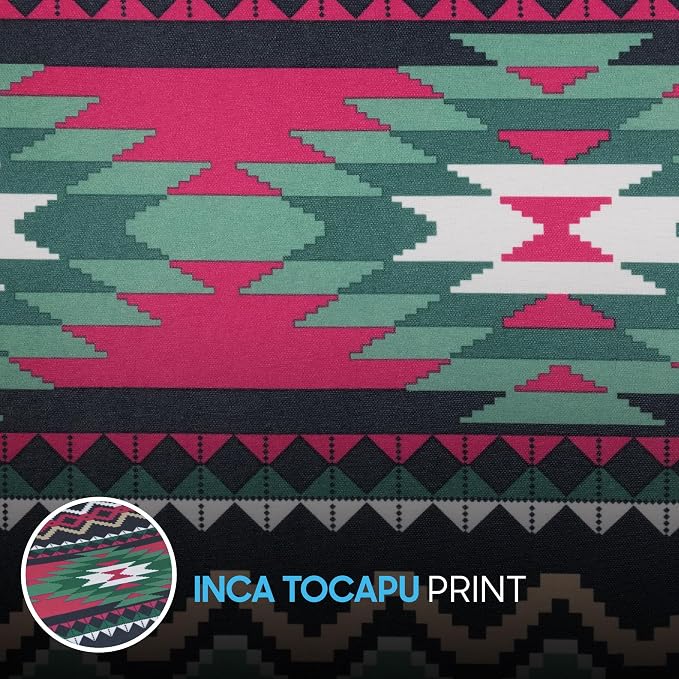 BDK Pink Inca Car Seat Covers for Front Seats, 2 Pack– Geometric Print Front Seat Cover Set with Matching Headrest, Sideless Design for Easy Installation, Universal Fit for Car Truck Van and SUV