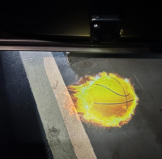 NewL 2 Pcs Led Car Door Welcome Light for Fire Basketball Logo Symbol Projector Lights Ghost Shadow Light | Clear ghost shadow projection, no damage to wiring, easy to install on car doors, universal fit for most vehicles