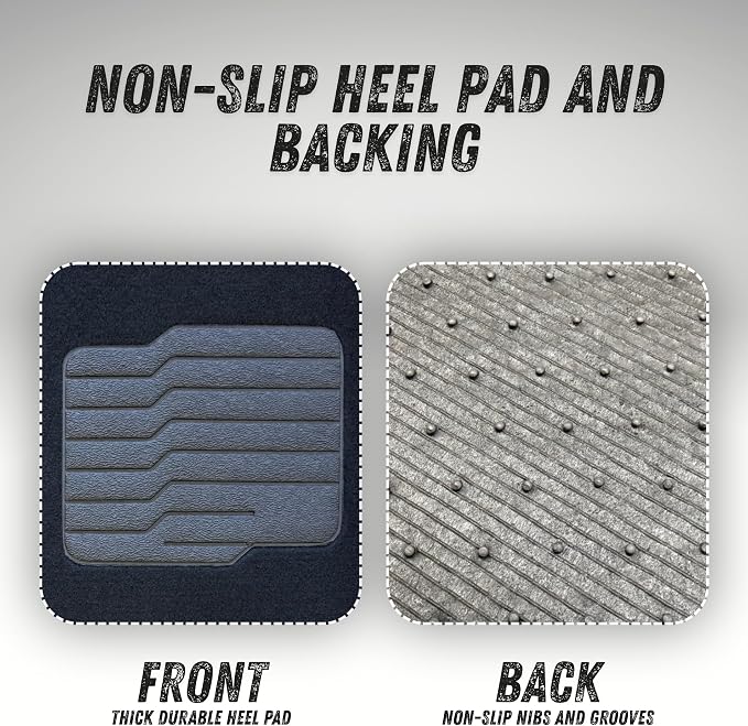 ecoMats Carpet Floor Mats Custom Fit for 2022 to 2026 Hyundai Tucson with Non-Slip Driver Heel Pad and Safety Holes, Front and Rear, Black (Not Fit for PHEV/Electric Models)