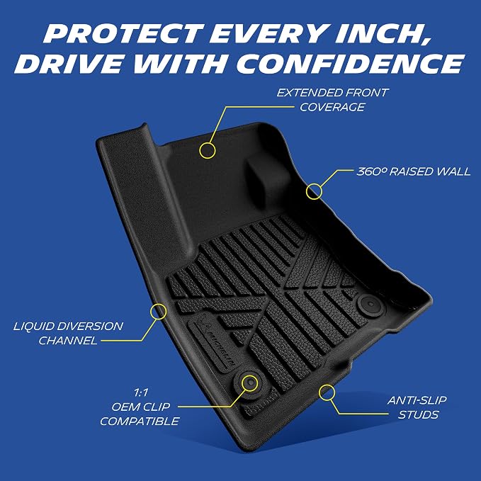 Michelin Vehicle Mats, All-Weather TPE Custom Fit Liner for 2021-2026 Ford Bronco Sport/2022–2026 Ford Maverick Gas, Premier