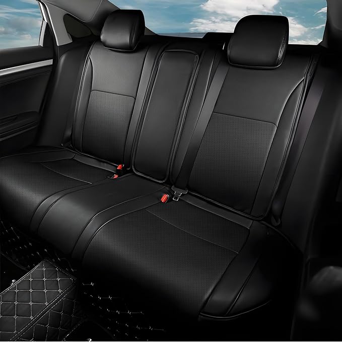 AOMSAZTO Seat Covers for Honda Civic Hatchback 2022-2024 Full Set Black | Custom Fit Sport LX & Hatchback Hybrid Sport Seat Covers, Water Resistant Faux Leather, Pet friendly, Anti-scratch