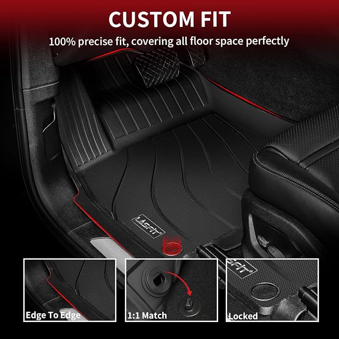 LASFIT Floor Mats for Lexus NX 350/ NX250/ NX 2022-2026 (Not Fit for NX350h/ NX450h+), All Weather Cargo Mats TPE Floor Liners Accessories Front & Rear Rows & Cargo Liner, Black