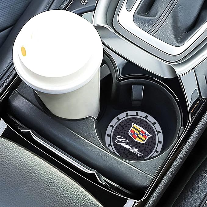 Car Cup Holder Coaster for Cadillac Escalade CT4 CT5 CT6 ATS CTS SRX XT5 Recessed Silicone Cupholder Coaster Interior Accessories 2.75in 2Pack