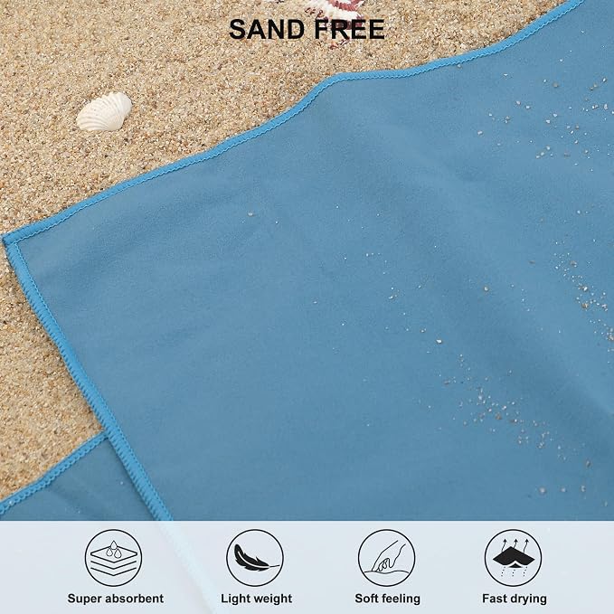 Rainleaf Microfiber Towel Quick Dry Camping & Travel & Gym Towel. Compact | Super Absorbent, Lightweight, Fast Drying. Suitable for Beach, Bath, Backpacking, Hiking, Swim.