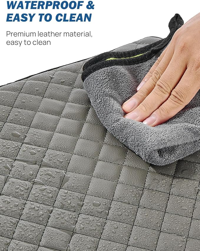 JOYTUTUS Center Console Cover Compatible with 2011-2016 Ford F250 F350 F450, 2011-2014 F150 with Jump Seat Console, Leather Armrest Cover Center Console Cushion, Gray (Jump Seat Only)