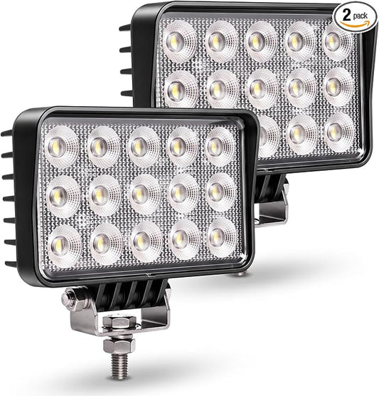 Exzeit 120W 6 Inch Trator Work Light, 10400Lms Excavator Flood Light Offroad Lighting fits Farm Tractor Engineer Truck, 12/24V