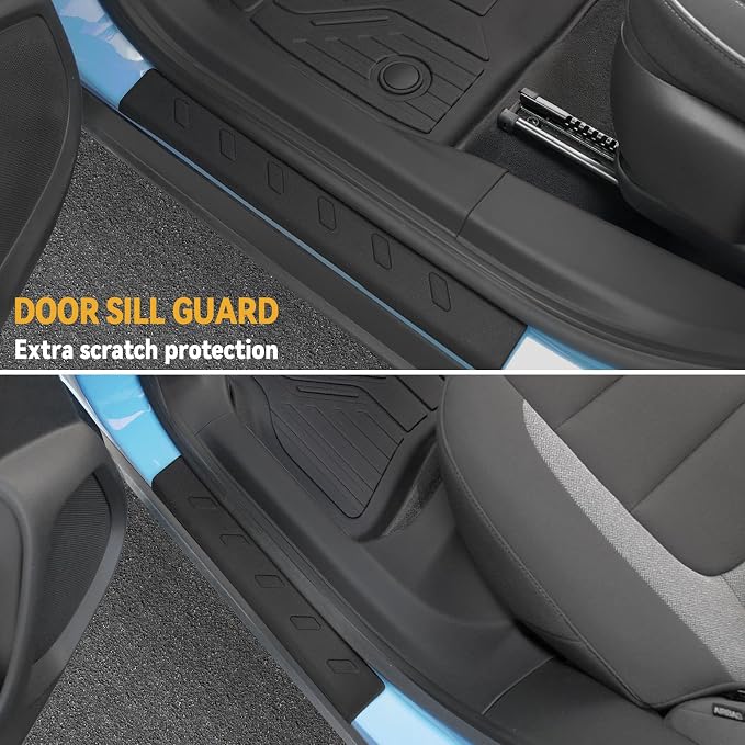 Floor Mats for Chevy Trailblazer AWD 2021-2026, All Weather Floor Mats Trunk Cargo Liner with Backrest Protectors and Door Sill Guards Accessories, Full Coverage Set