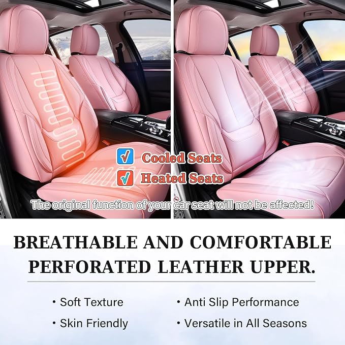 Coverado Car Seat Covers, Seat Covers for Cars, Waterproof Leather Auto Seat Protectors, Leather Car Seat Cushion, Car Interiors Accessories Universal Fit for Most Cars