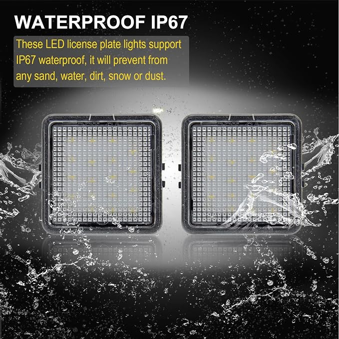 R&F Auto 18-SMD LED License Plate Light Tag Lamp Replacement for Tacoma 2016-2022 & Tundra 2014-2021 Pickup Truck 6000K Diamond White 2-Pieces Tag Lights Assembly, Replace OEM part# 812700C040