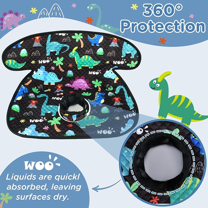 2 Pack Car Seat Potty Training Protector – Waterproof Leak-Proof Liner with Non-Slip Backing + 2 Strap Covers, Quick-Dry Piddle Pad for Baby Toddler, Machine Washable Universal Fit - Black