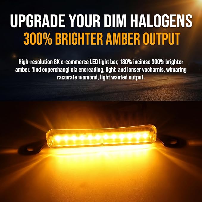 ANKIA Universal 12 LED License Plate Light for Car Trailer UTV ATV Truck RV Boat - Running Lamp, Reverse and Tail Light Assembly (Amber)