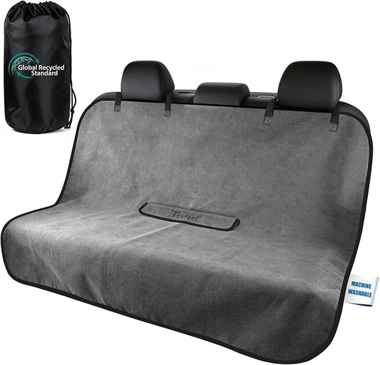1160g Heavy Duty Towel Car Seat Cover, Sweatproof Absorbent Microfiber Rear Seat Protector for Gym Beach Athletes, Universal Fit Waterproof Back Seat Mat for Sedans SUV Minivans(Gray,1PC)