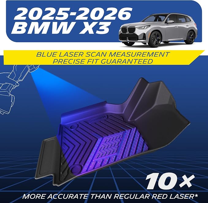 Michelin Vehicle Mats for 2025-2026 BMW X3 G45 30 xDrive/M50 xDrive | Custom Fit, Non-Slip, All-Weather TPE Liner, Premier Series 1st & 2nd Row & Trunk Mat, 4 Piece